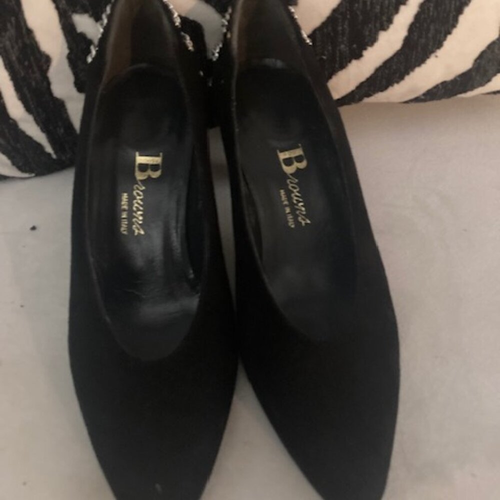 Browns black suede pumps